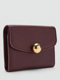 Mango Jewel Button Flap Purse in Bordeaux, imported from the UK