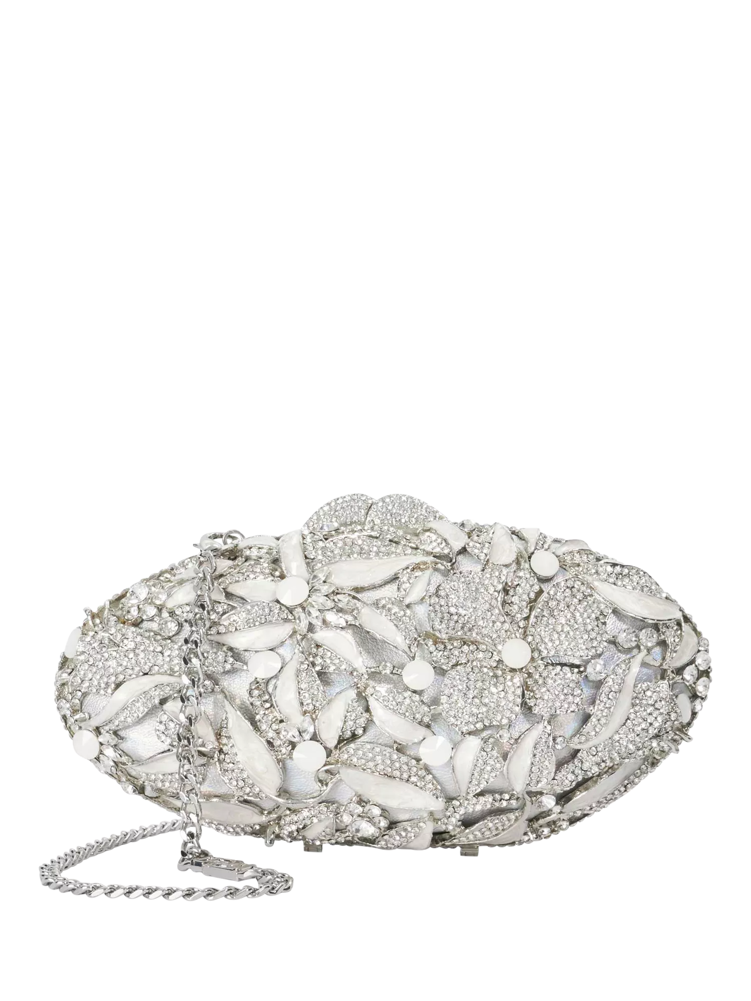 Dune London diamante hard case clutch silver - British product
