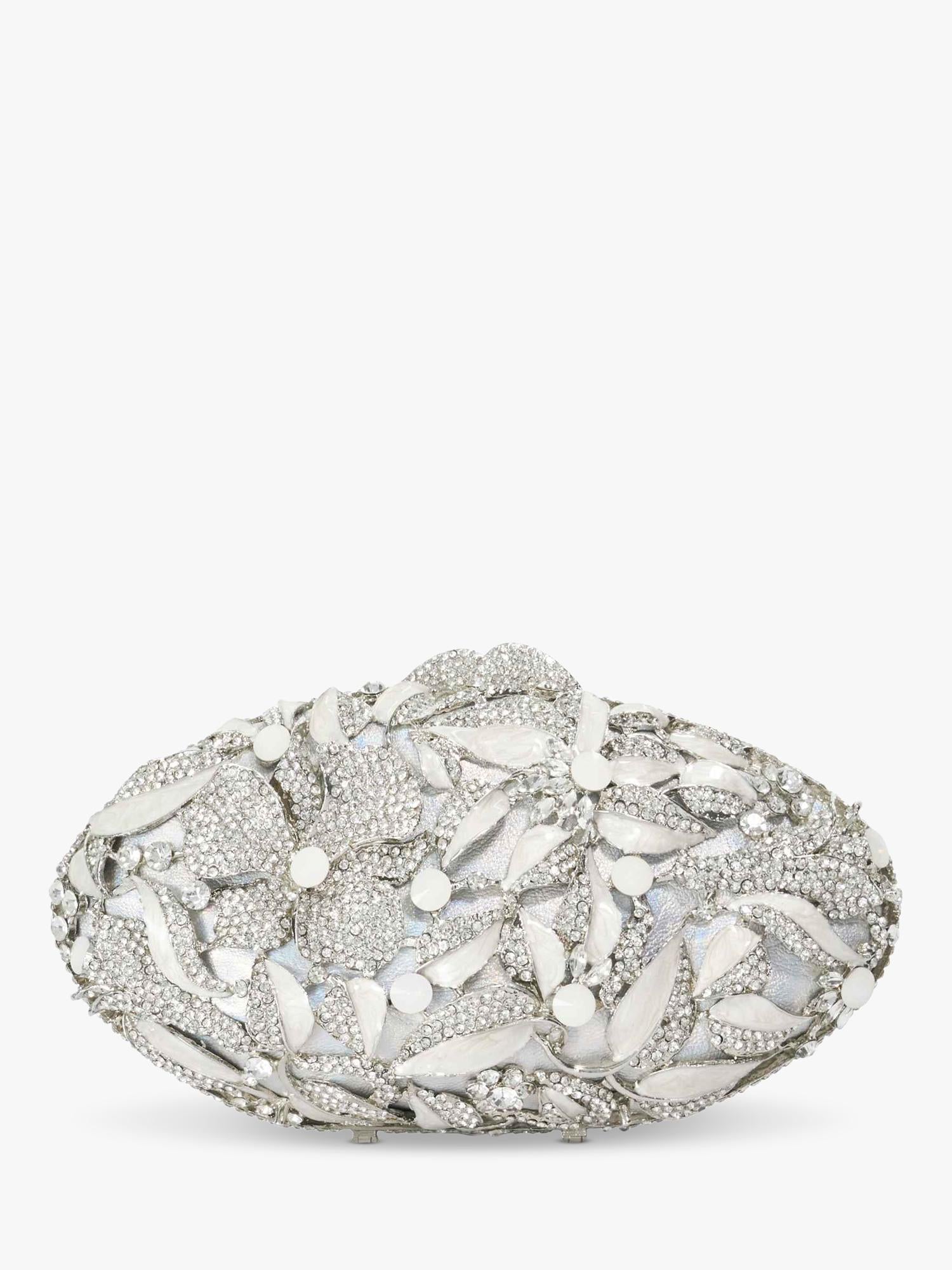 Dune London diamante hard case clutch silver - British product