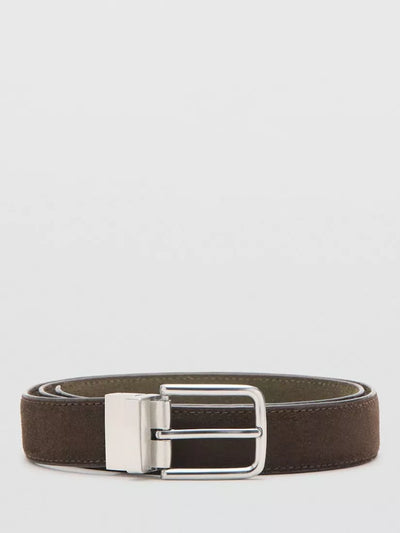 John Lewis Mango Stitched Edge Reversible Pure Leather Belt Brown- Buy online at McGrocer