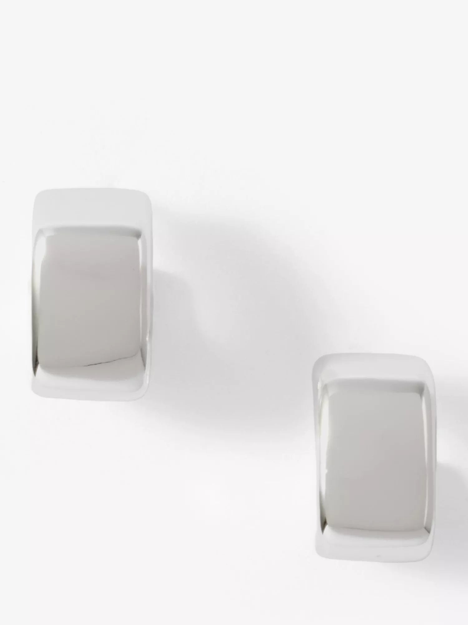Mint Velvet square hoop earrings silver 1.5cm (British brand)