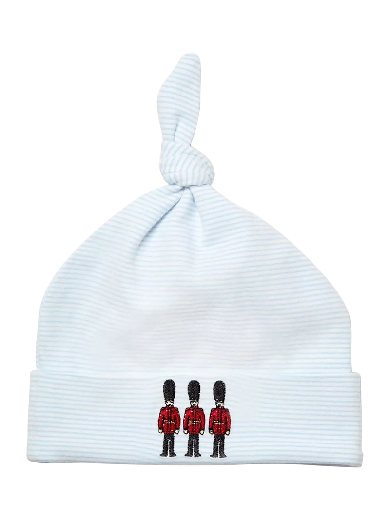 Trotters baby hat blue and white striped - British product