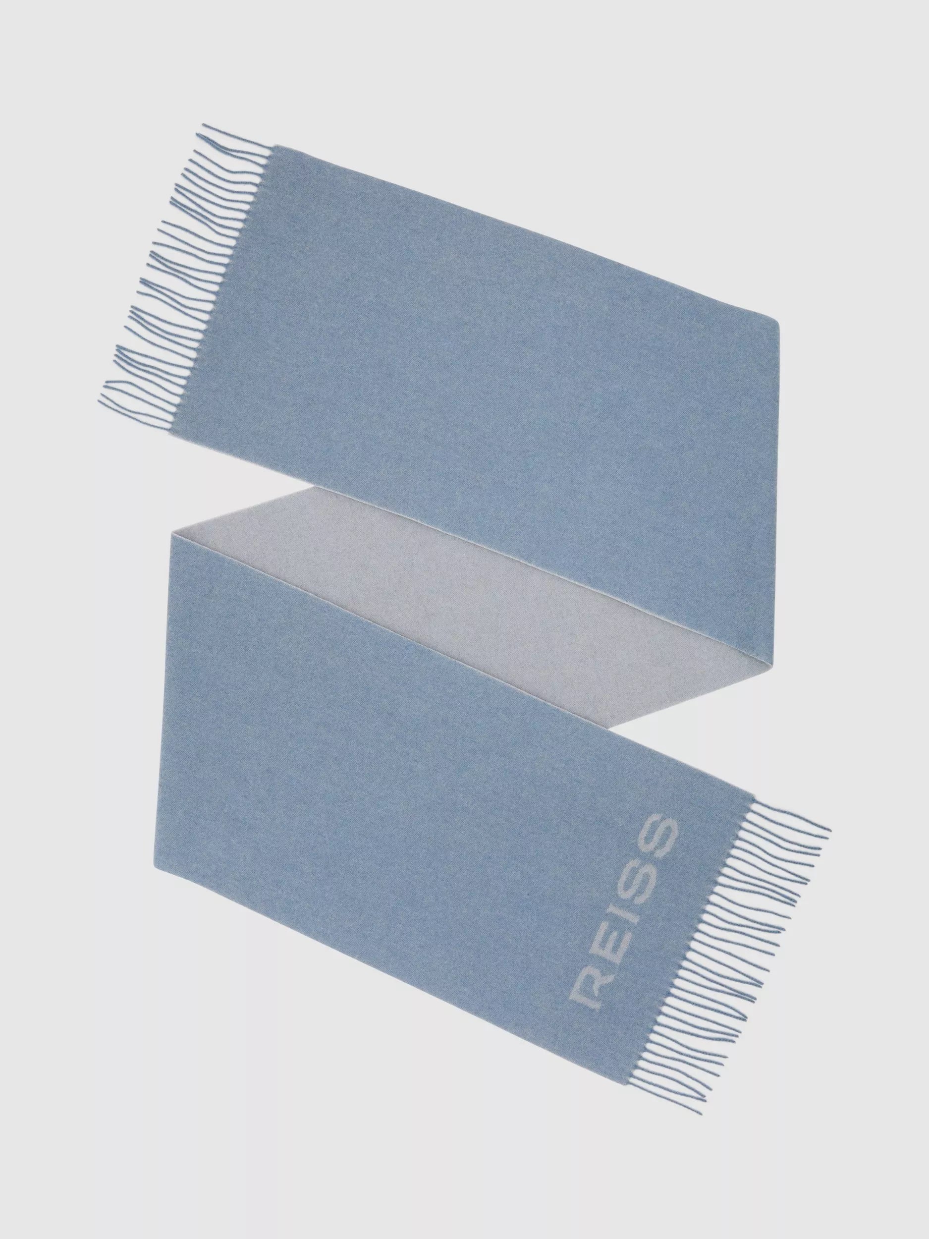 Reiss Picton wool blend scarf blue 180cm, UK version