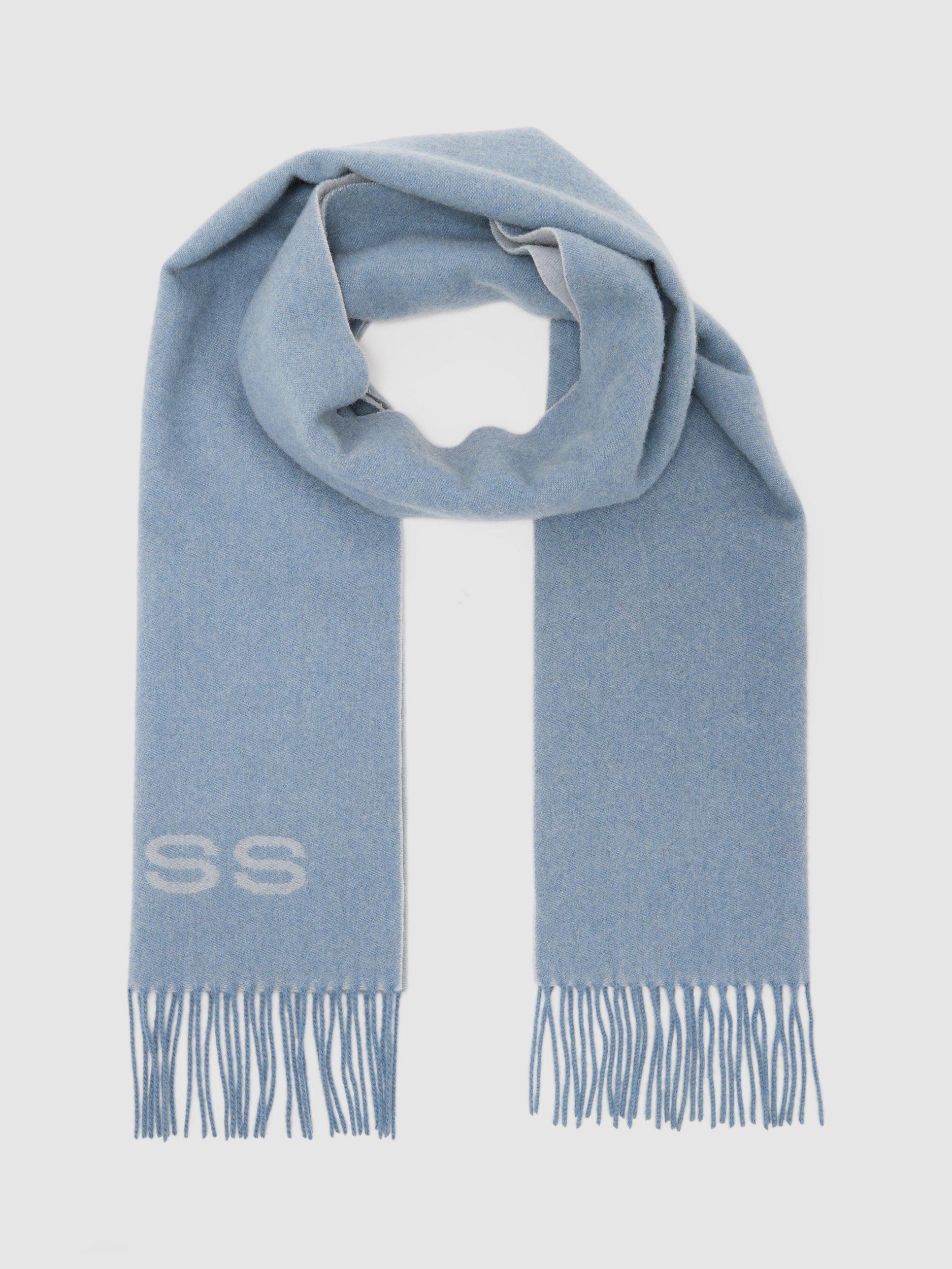 Reiss Picton wool blend scarf blue 180cm, UK version