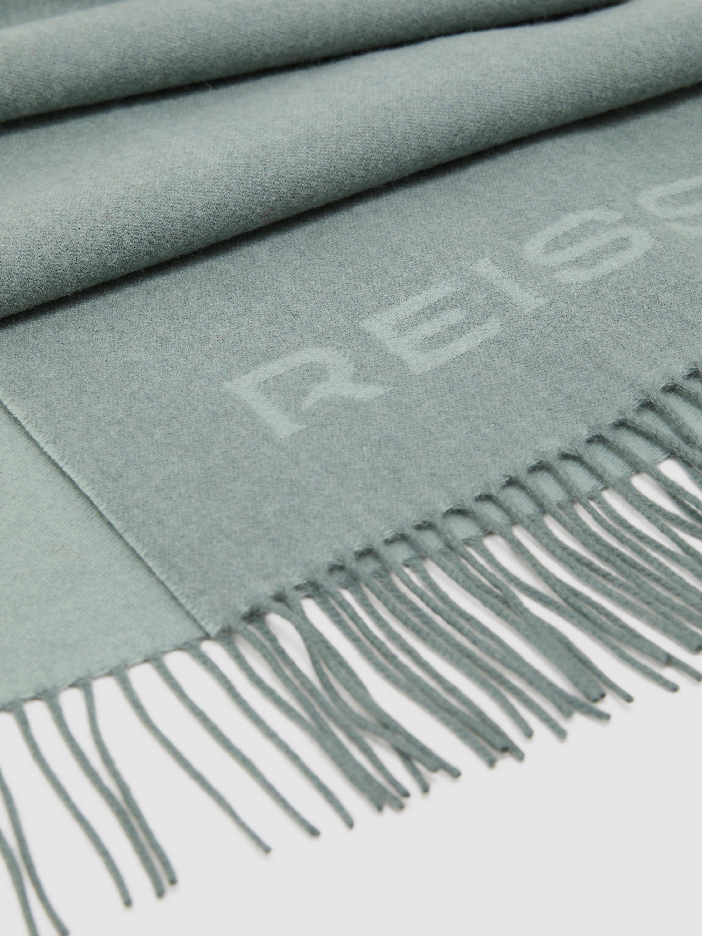 Reiss Picton wool blend scarf in sage, UK version