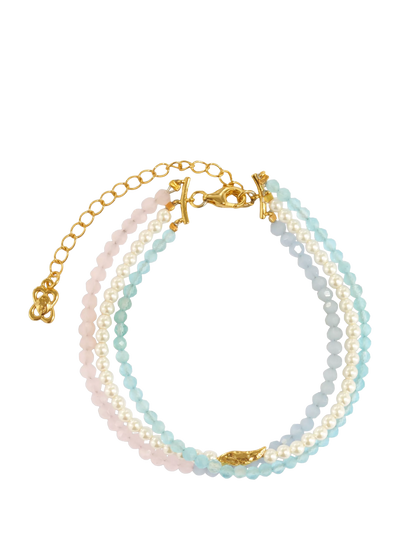 John Lewis Ottoman Hands Waterproof Layered Beaded Bracelet, Gold- Buy online at McGrocer