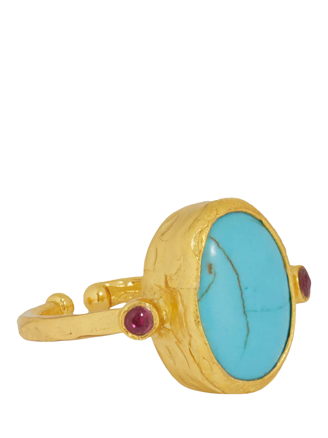 Ottoman Hands adjustable turquoise ring (British brand)