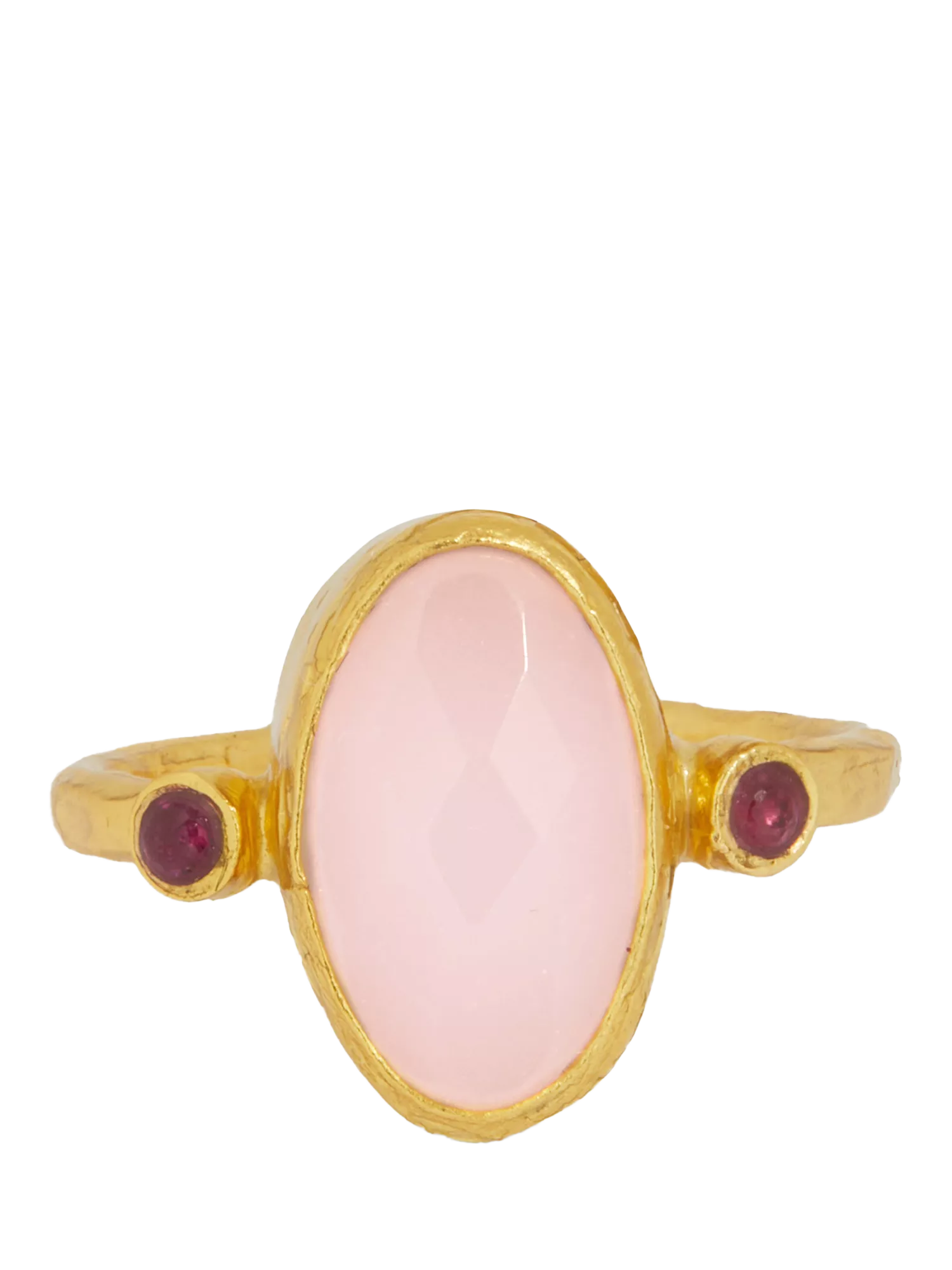 Ottoman Hands adjustable rose quartz ring, imported from the UK