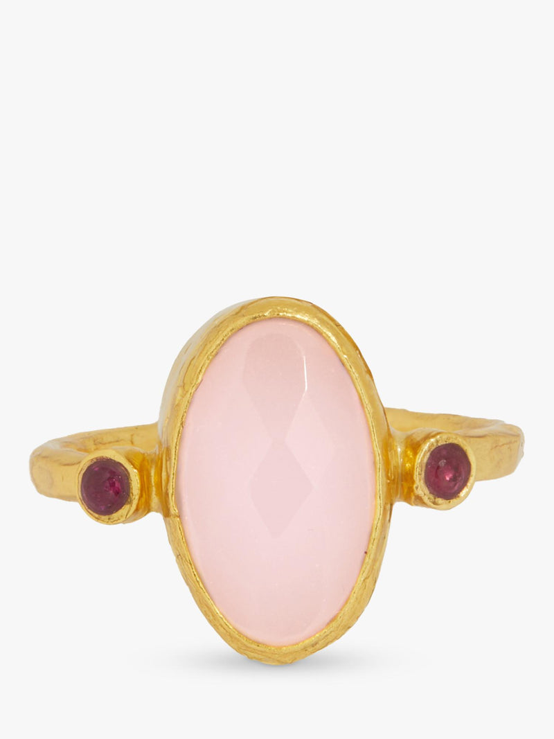 Ottoman Hands adjustable rose quartz ring, imported from the UK