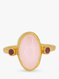 Ottoman Hands adjustable rose quartz ring, imported from the UK