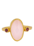 Ottoman Hands adjustable rose quartz ring, imported from the UK