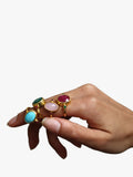 Ottoman Hands adjustable rose quartz ring, imported from the UK