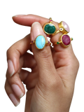 Ottoman Hands adjustable rose quartz ring, imported from the UK