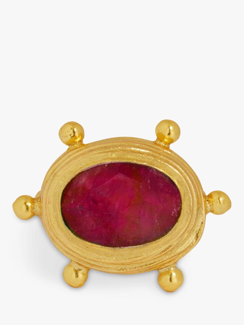 Ottoman Hands Zand Ruby adjustable ring gold - British product