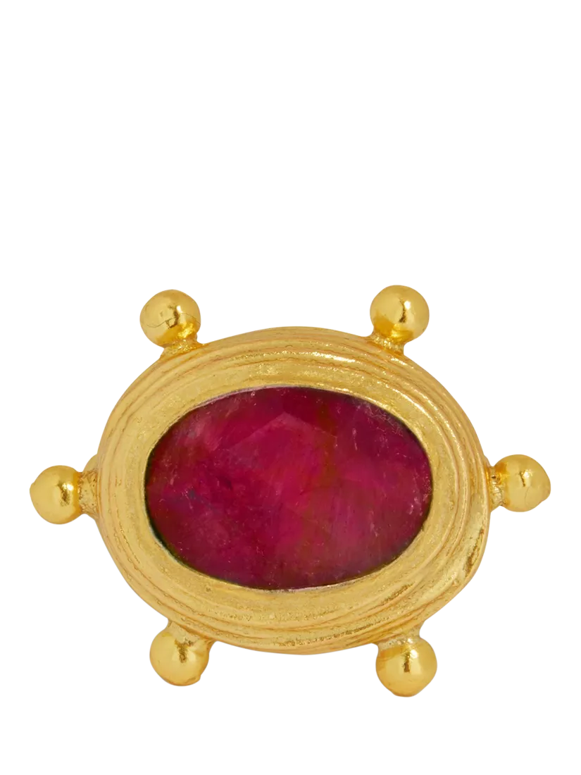 Ottoman Hands Zand Ruby adjustable ring gold - British product