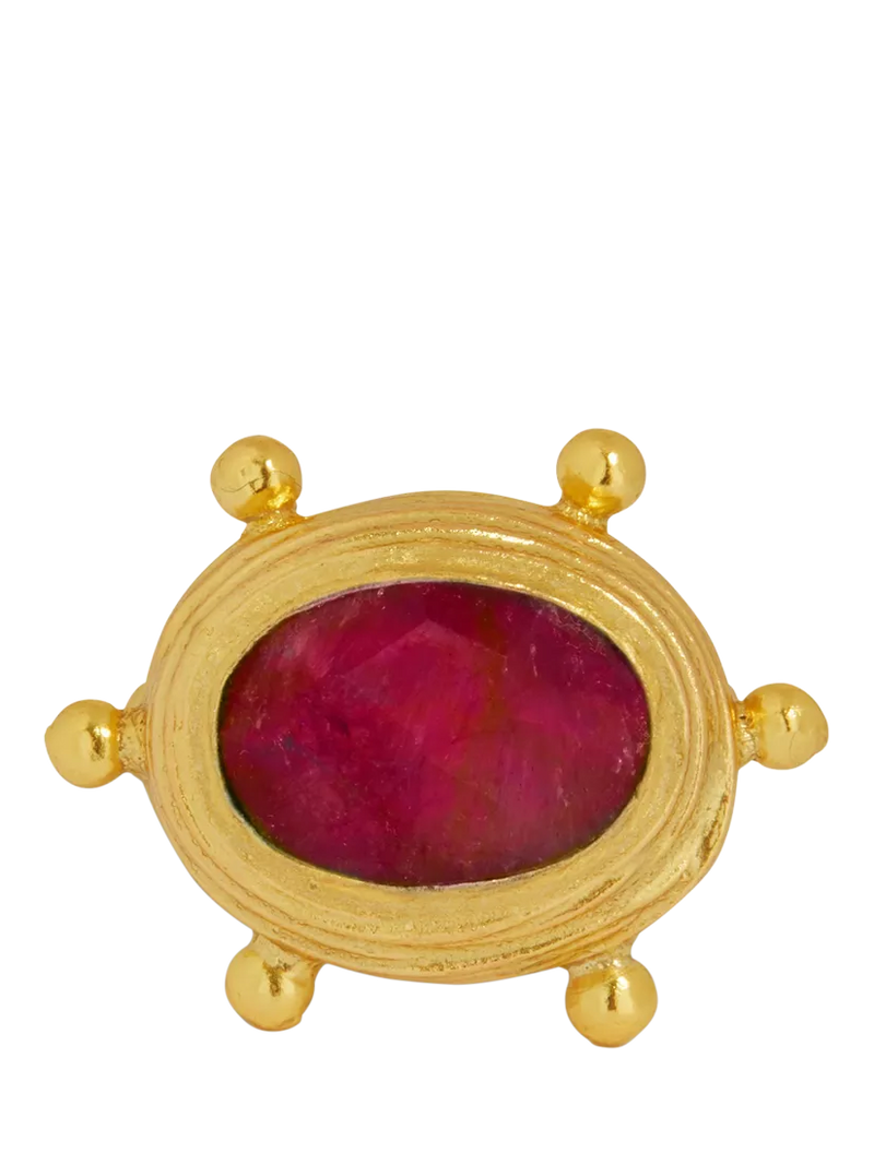 Ottoman Hands Zand Ruby adjustable ring gold - British product