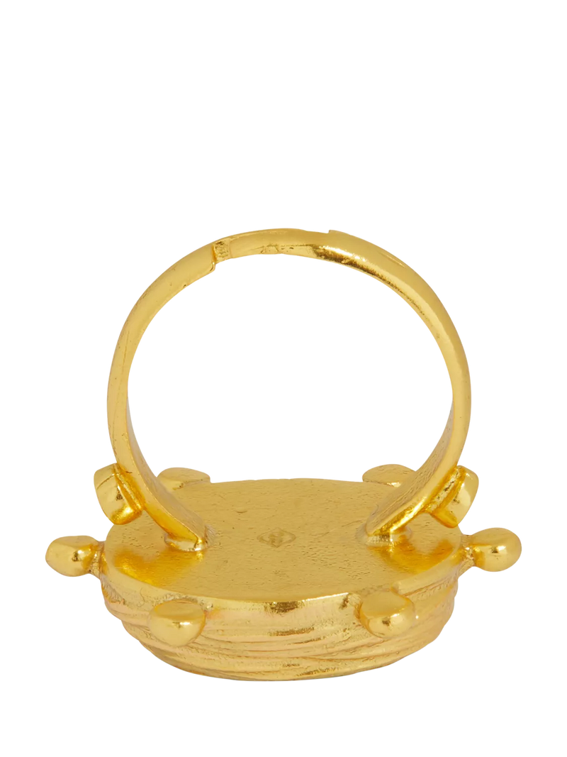 Ottoman Hands Zand Ruby adjustable ring gold - British product