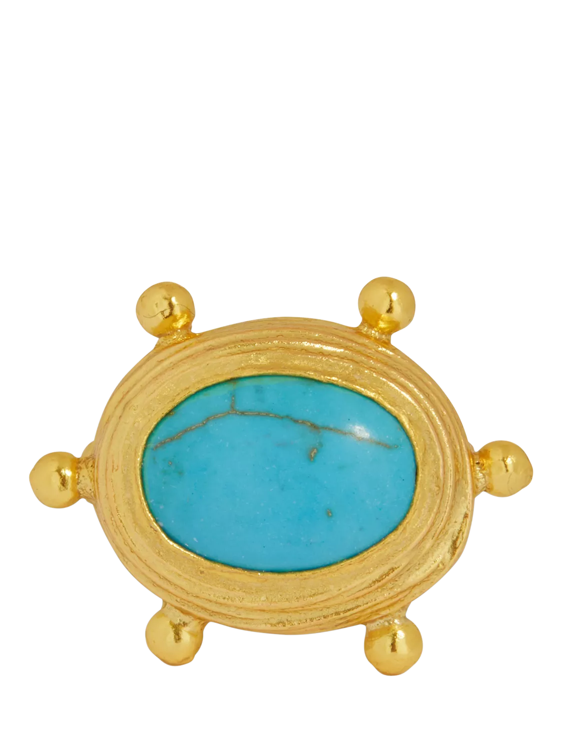 Ottoman Hands adjustable turquoise ring gold plated, UK version