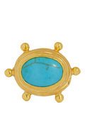 Ottoman Hands adjustable turquoise ring gold plated, UK version
