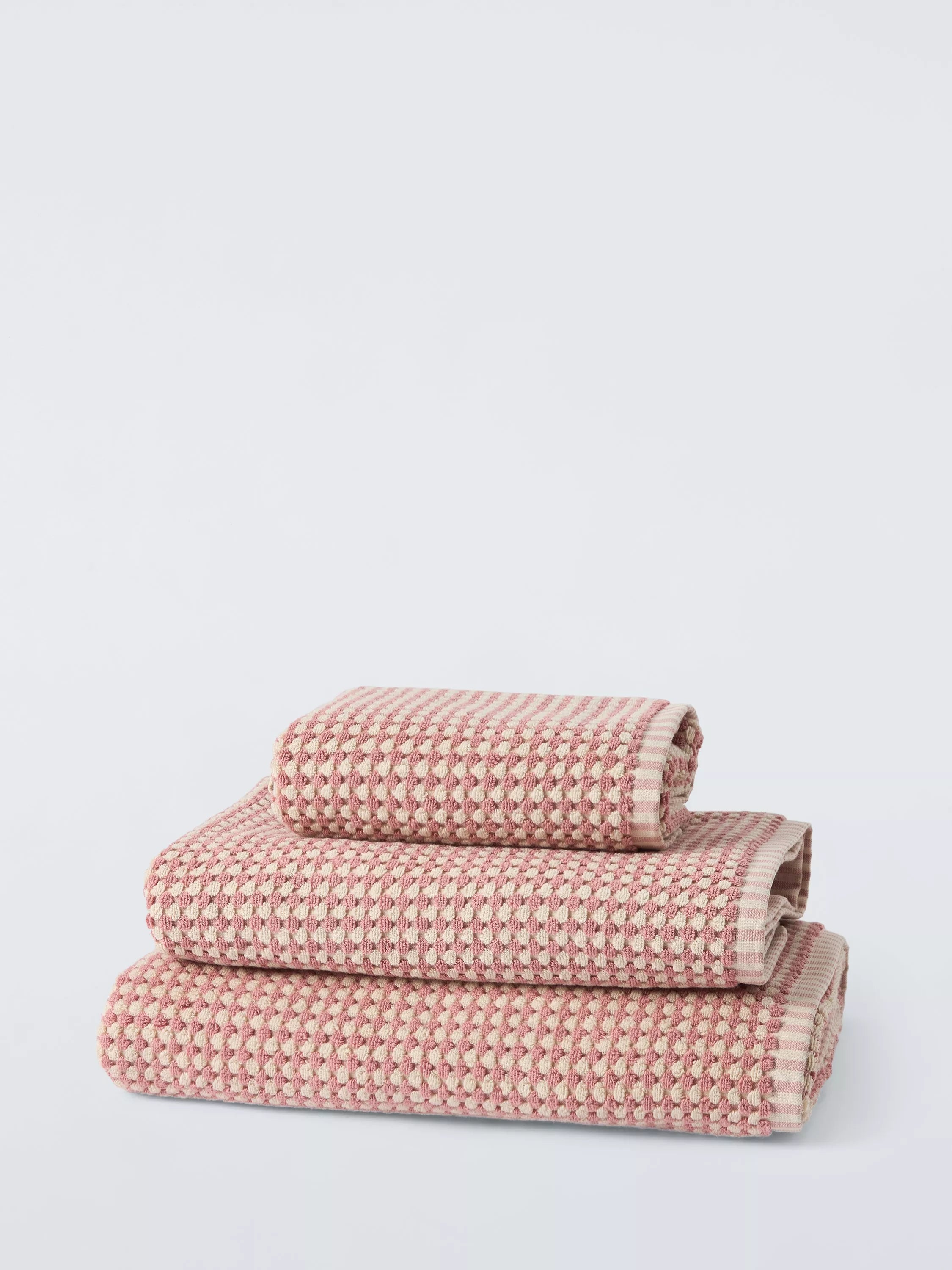 John Lewis Textured Check Bathroom Towels
