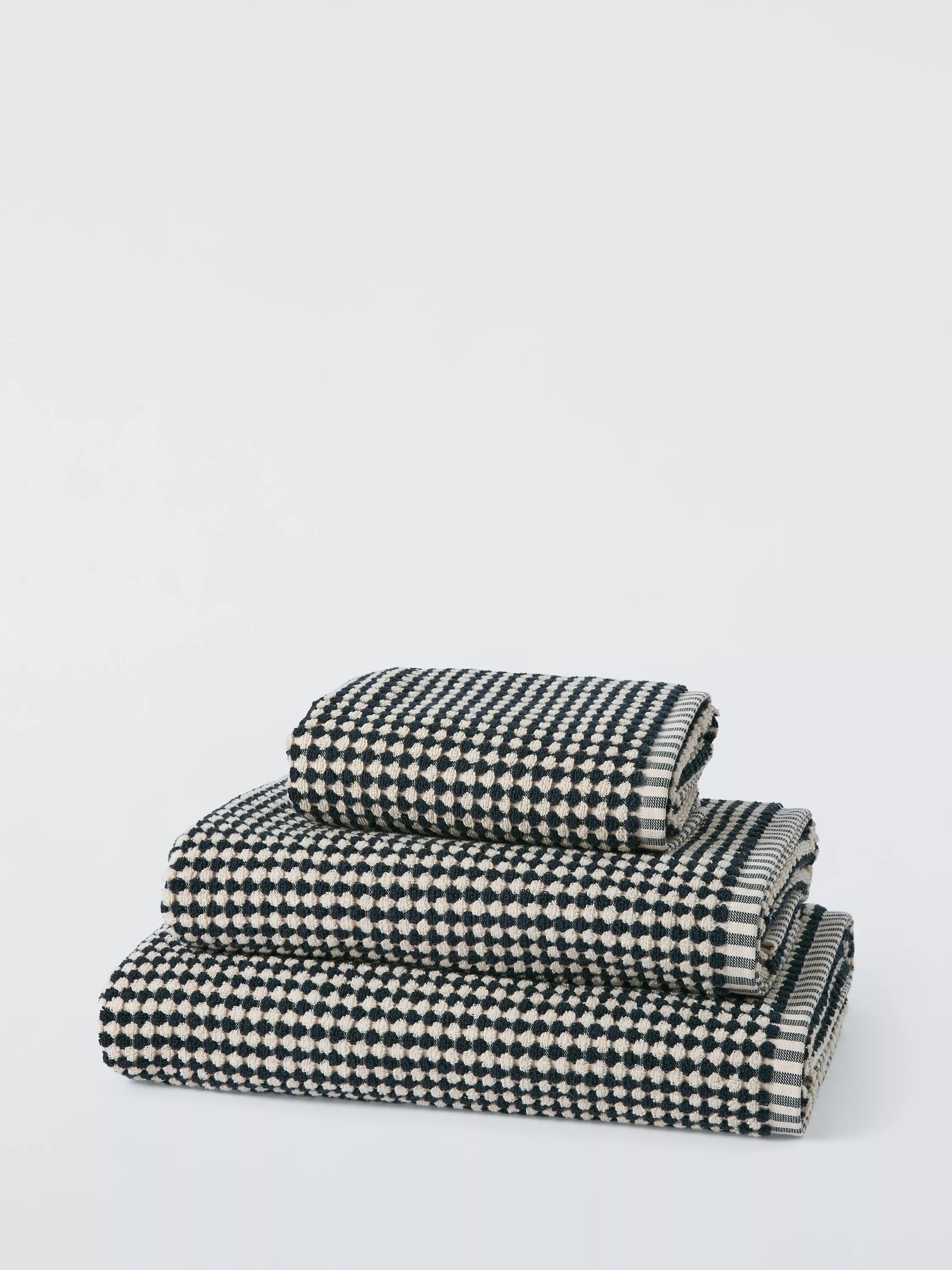 John Lewis textured check bath towel 600gsm, imported from the UK