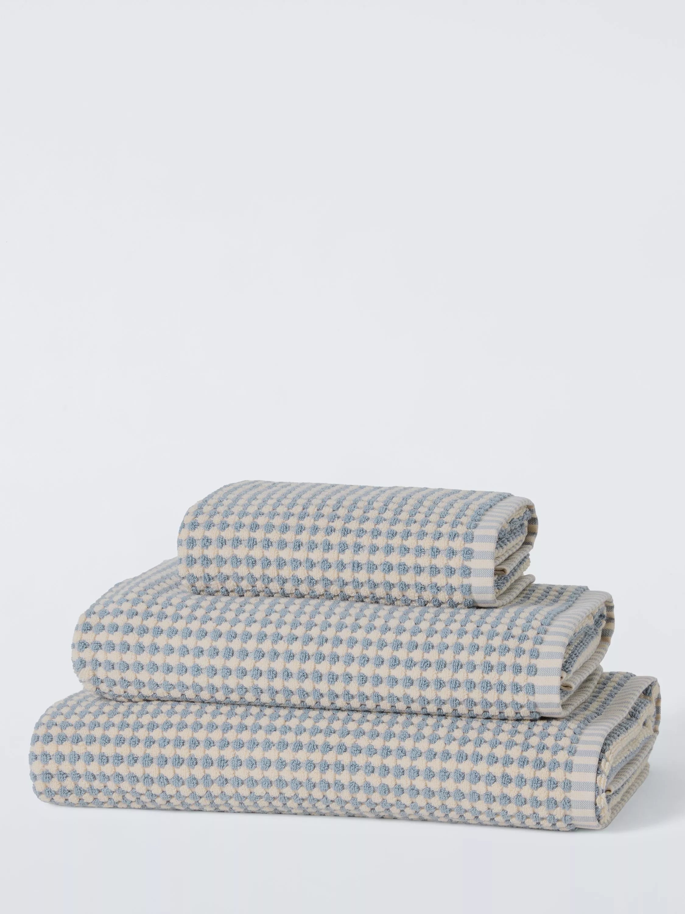 John Lewis Textured Check Bathroom Towels