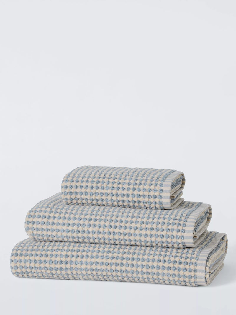 John Lewis Textured Check Bathroom Towels