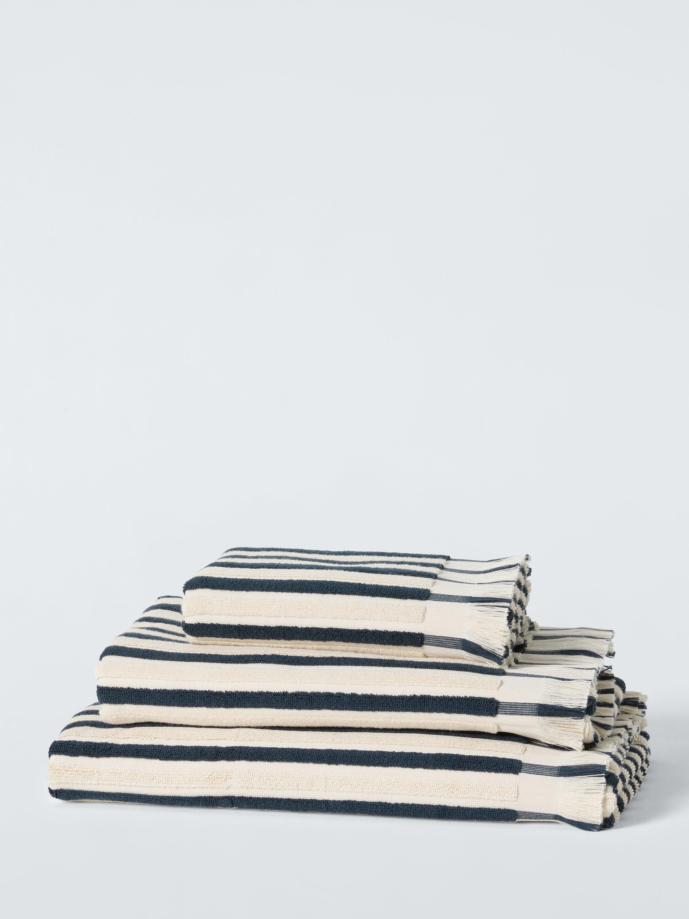 John Lewis striped fringed towels 600gsm cotton (British brand)