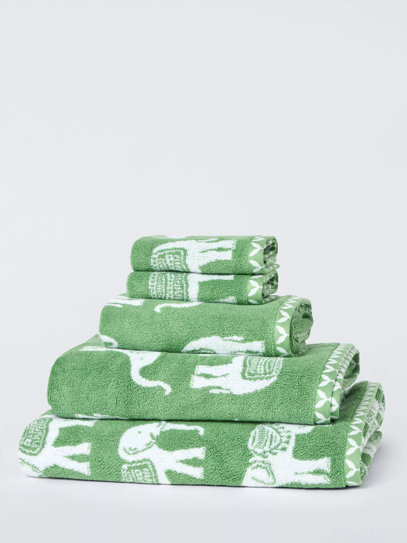 John Lewis Elephant Face Cloth, Clover
