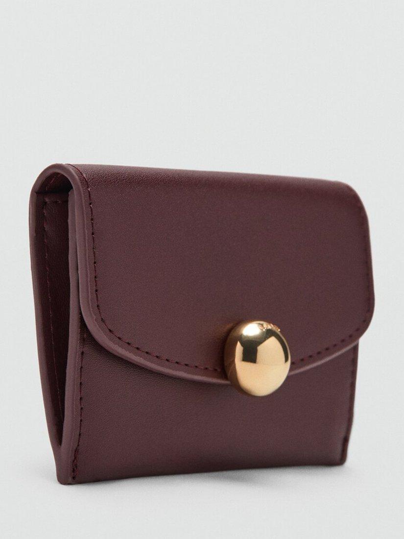 Mango Jewel Button Purse Bordeaux - British product