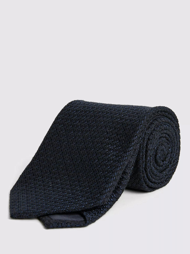 Moss Italian Silk Grenadine Tie, Navy, One Size