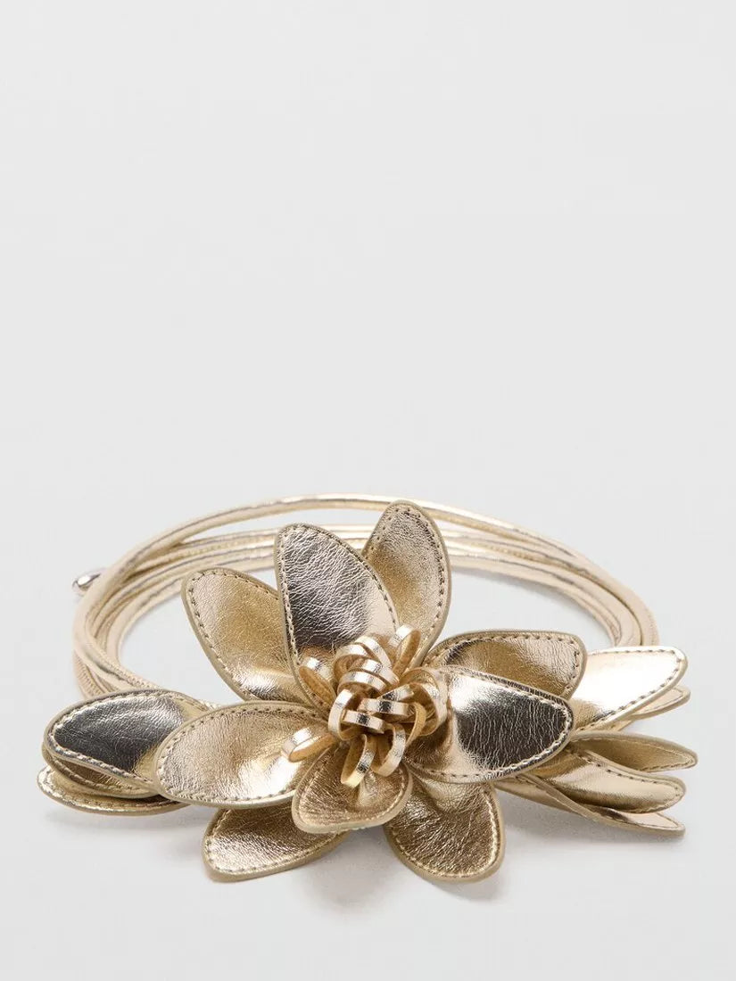 Mango kids flower belt gold, imported from the UK