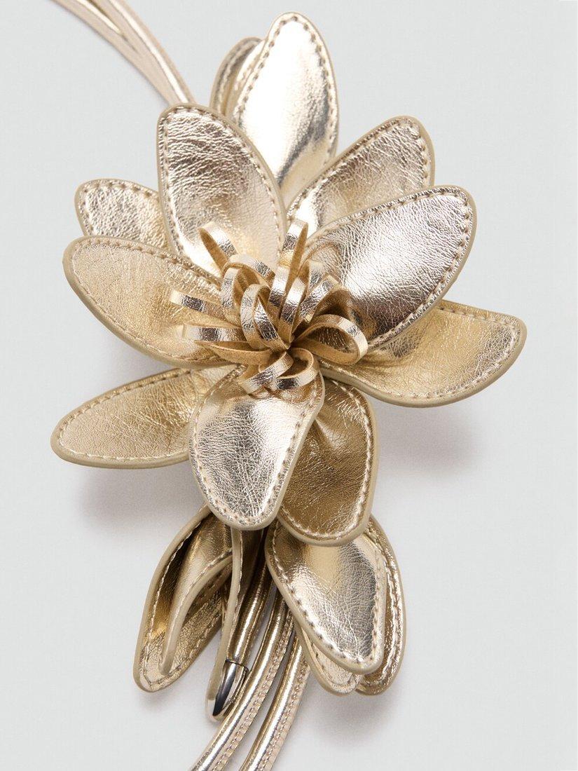 Mango kids flower belt gold, imported from the UK