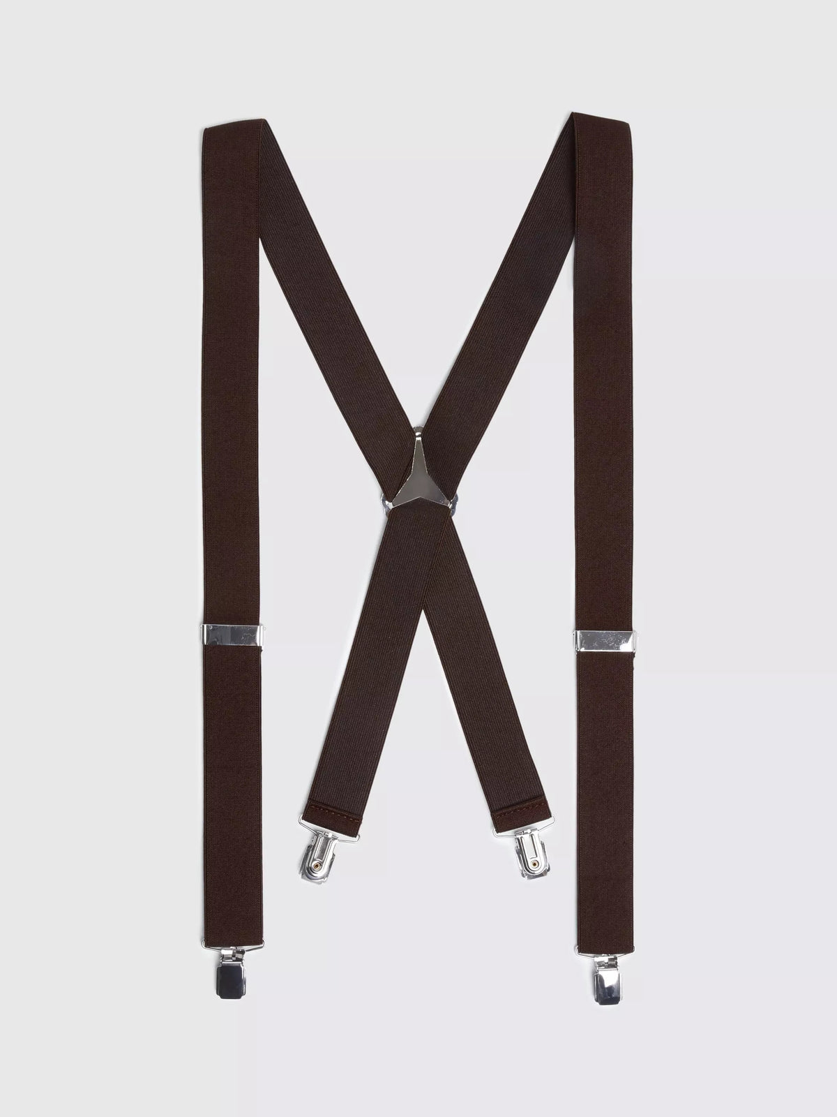 Moss clip on braces in chocolate elastic (British brand)