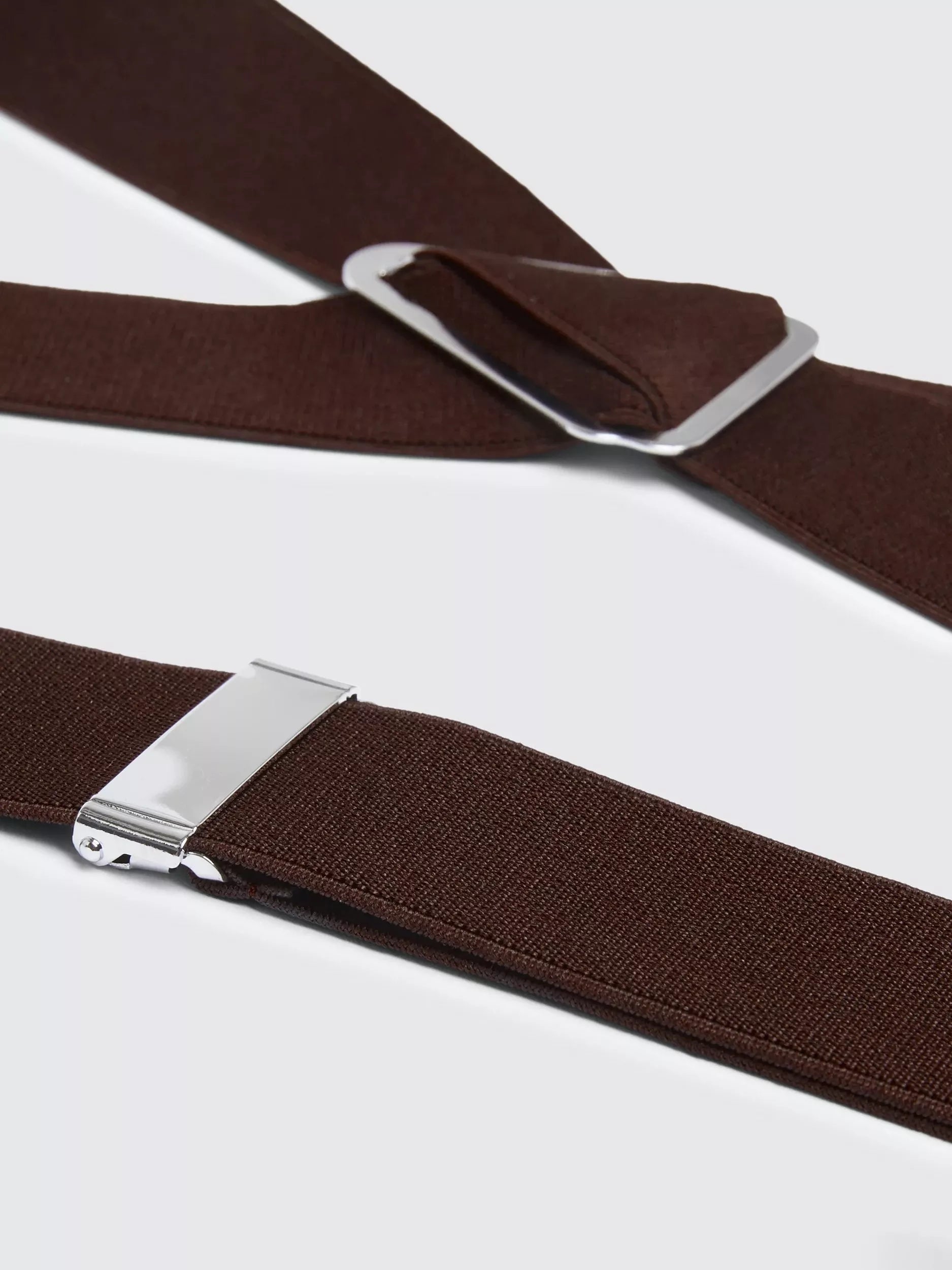 Moss clip on braces in chocolate elastic (British brand)