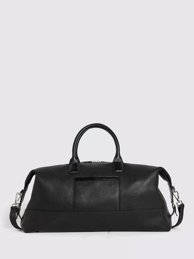 John Lewis Moss Grained Leather Holdall Black- Buy online at McGrocer