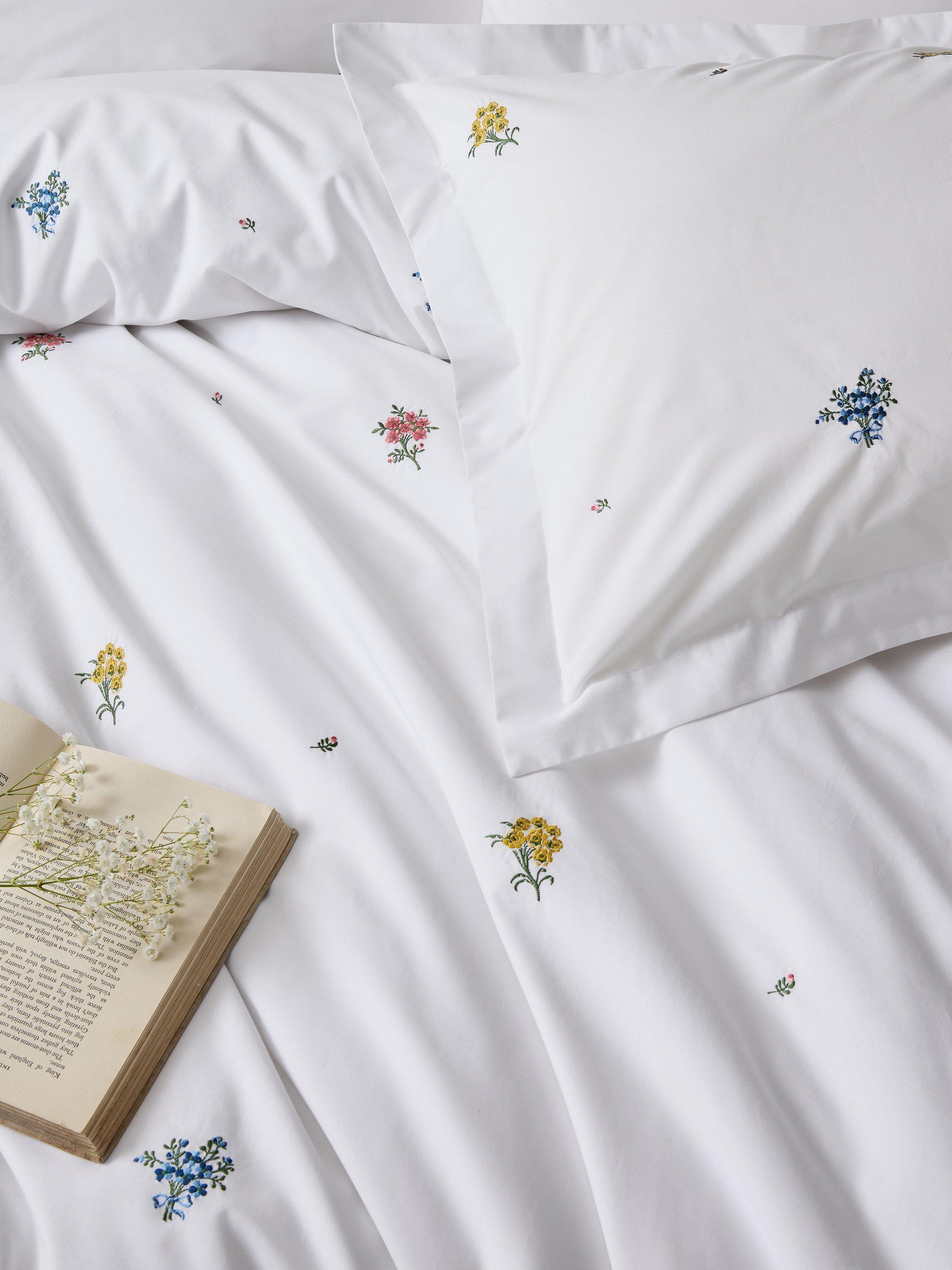 Historic Royal Palaces duvet cover with floral embroidery, imported from the UK