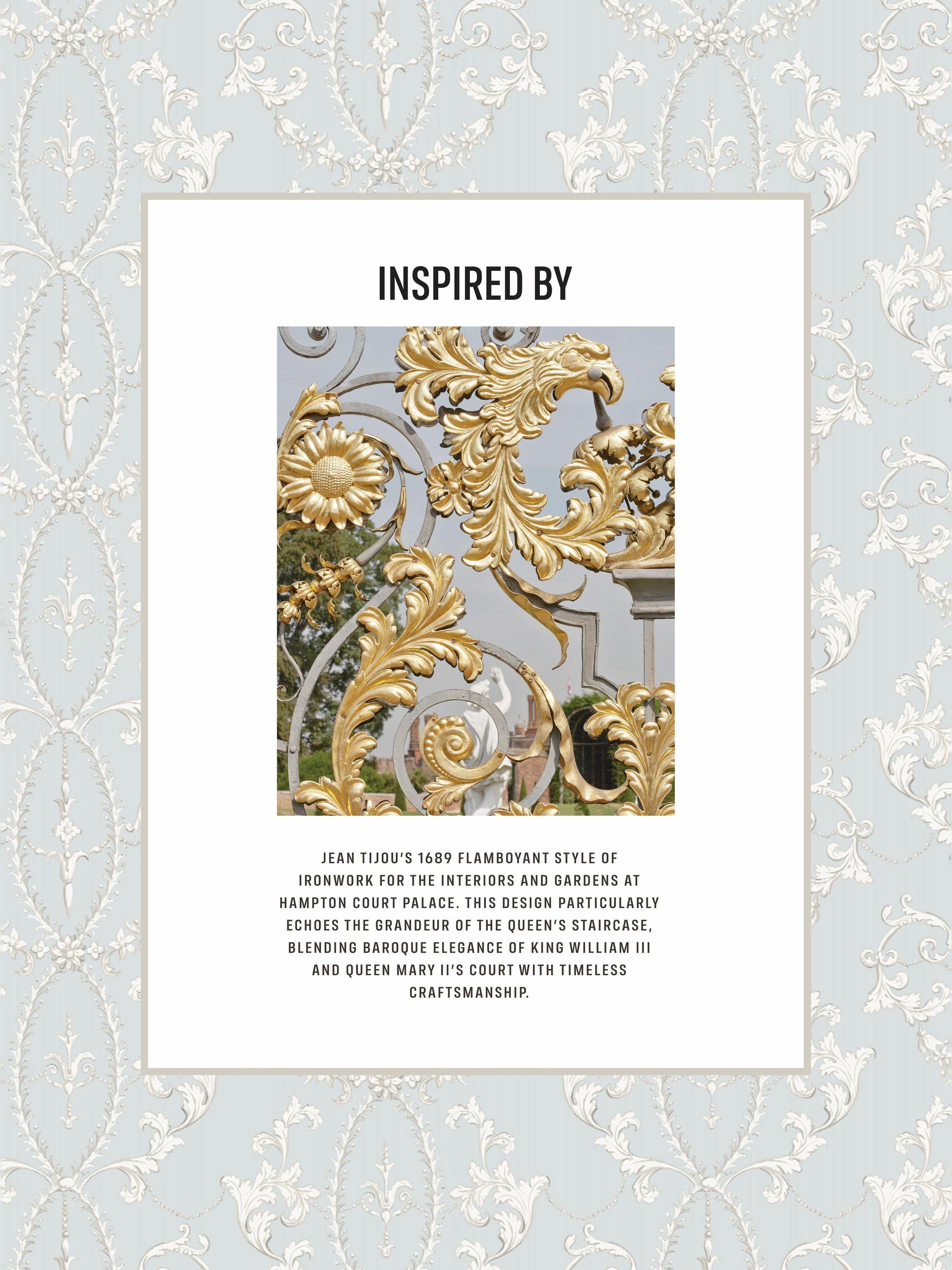 Historic Royal Palaces Tijou duvet cover set in porcelain blue, UK version
