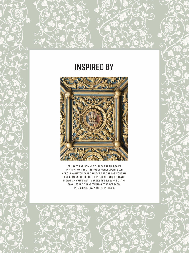 Historic Royal Palaces Tudor Trail duvet cover set sage double (British brand)