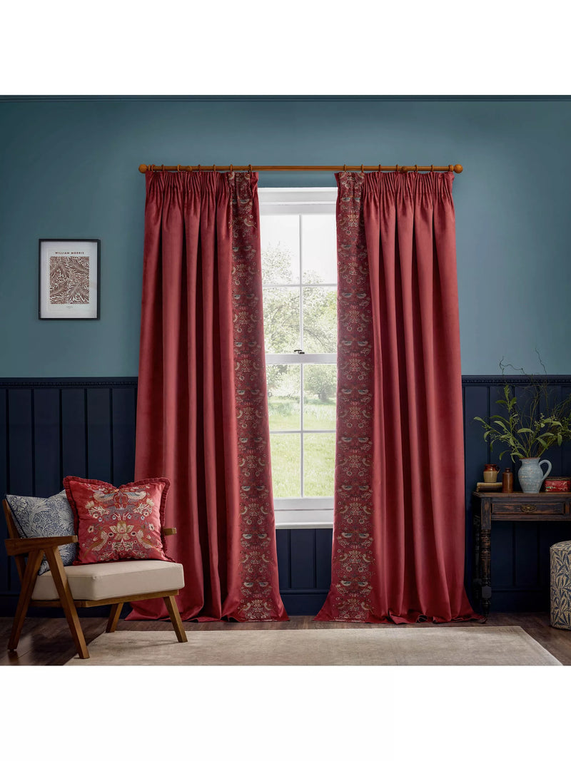 Morris & Co. Strawberry Thief curtain pair 117x137cm - British product