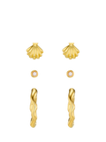 Orelia earring stacking set pale gold - British product