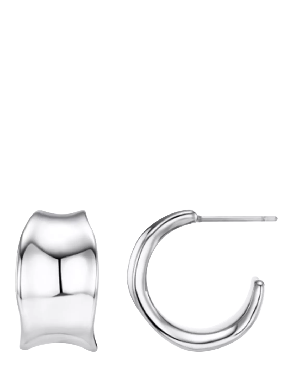 Orelia waterproof chunky hoop earrings silver, UK version
