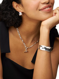 Orelia waterproof chunky hoop earrings silver, UK version