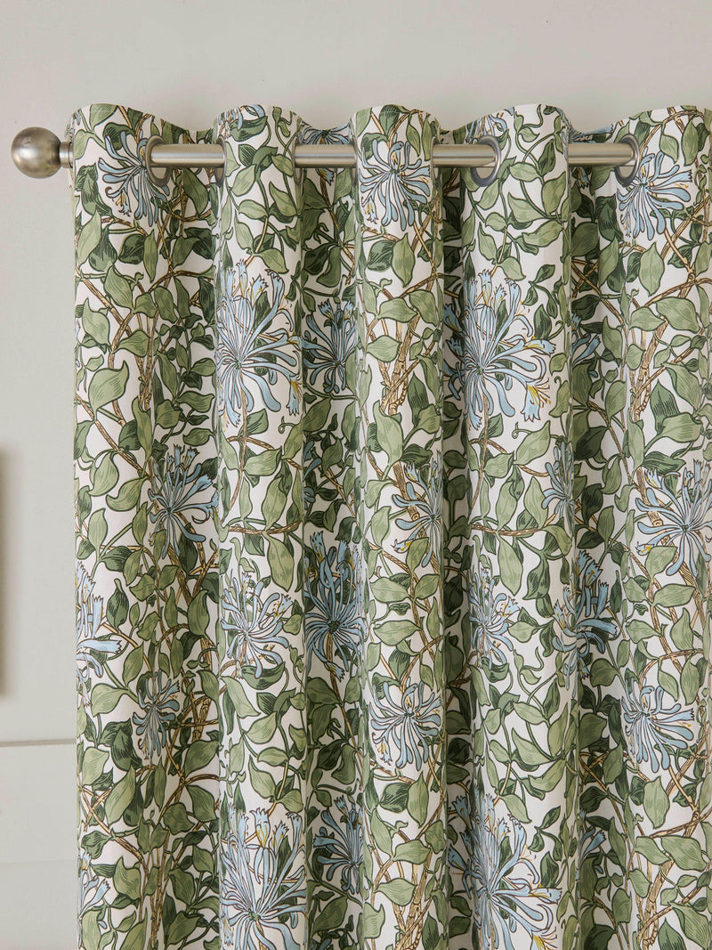 William Morris At Home Honeysuckle blackout curtains powder blue 229x183cm, imported from the UK