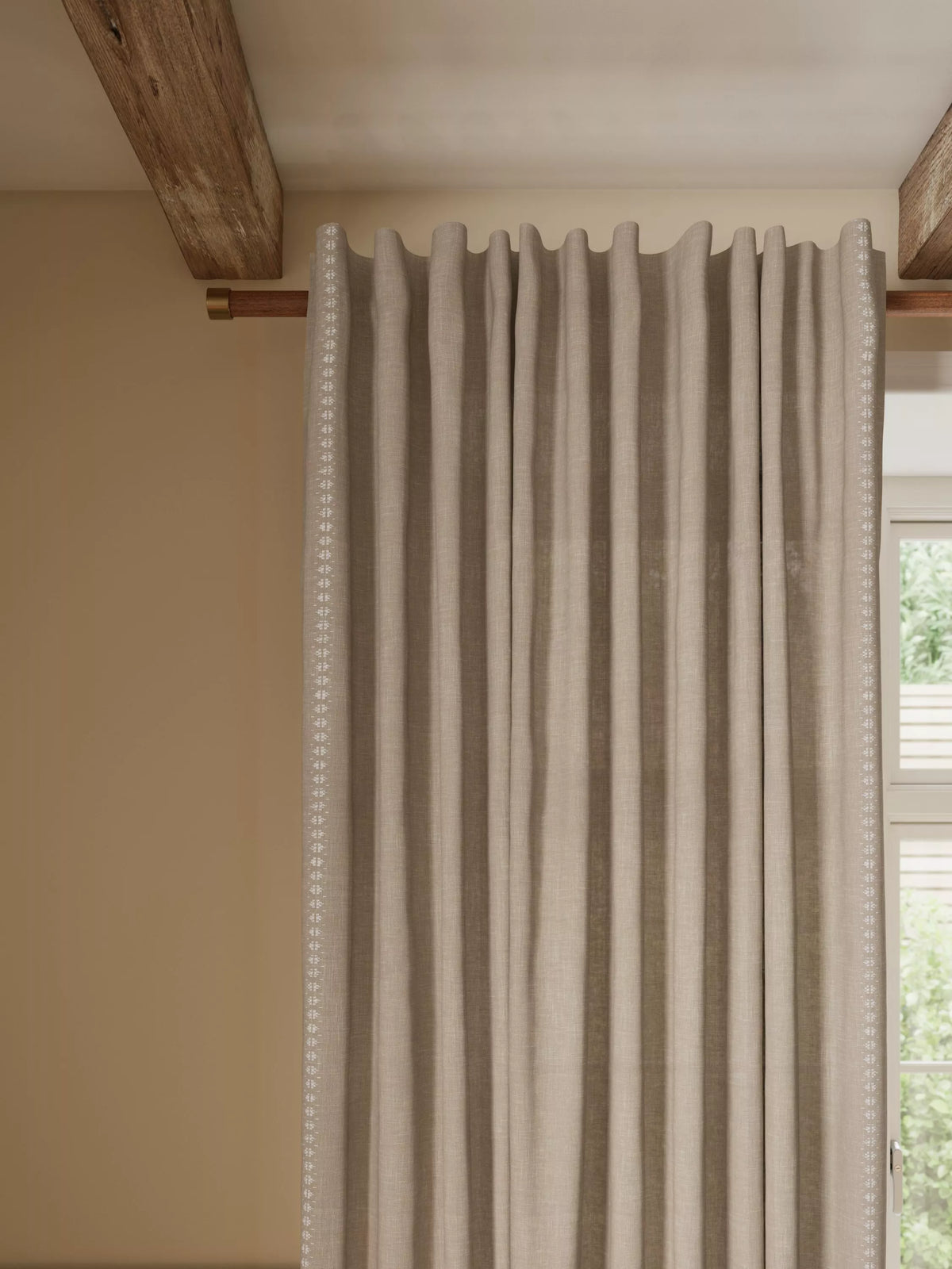 John Lewis Coba linen blend voile panel 137cm drop, UK version