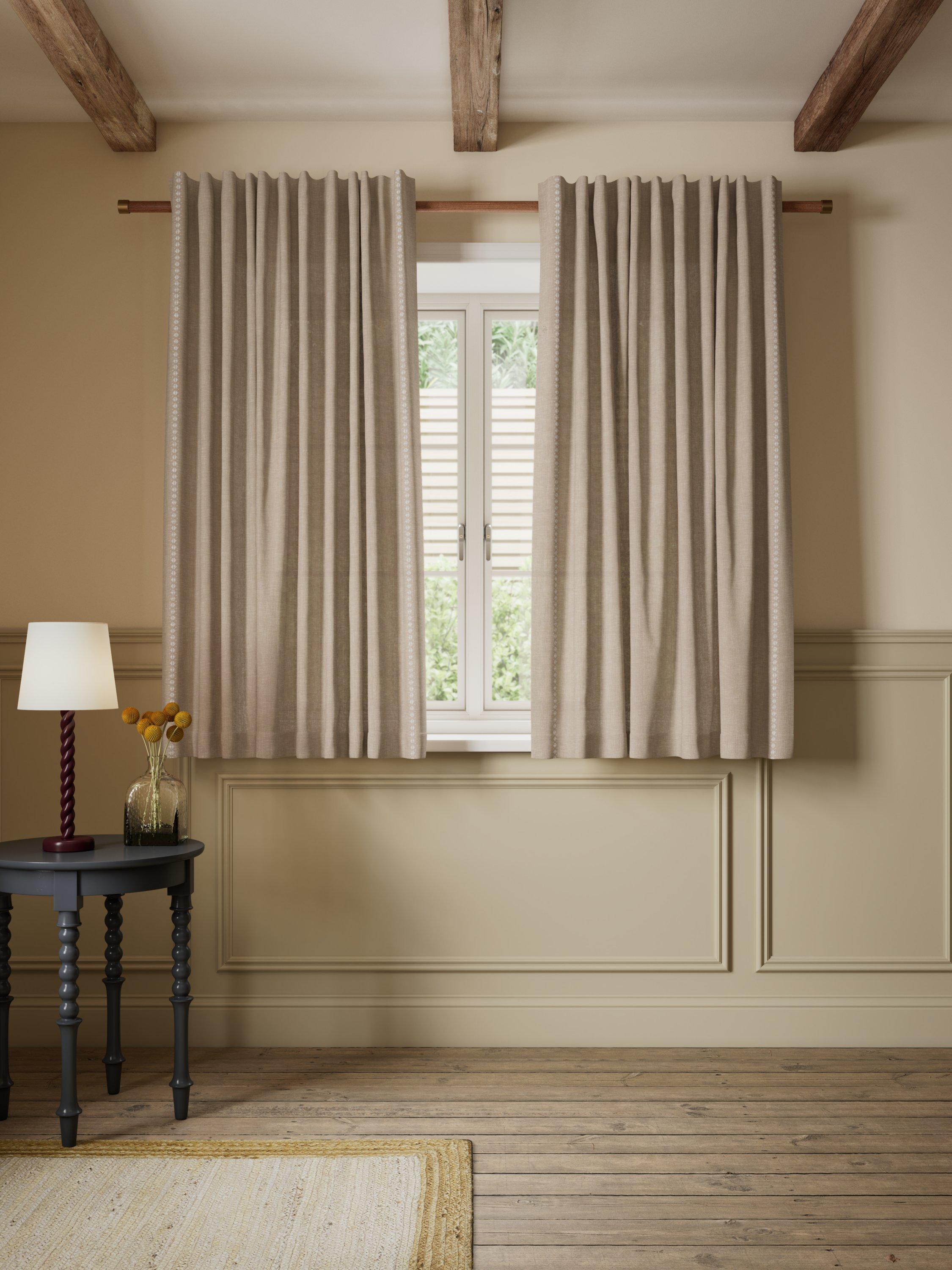 John Lewis Coba linen blend voile panel 137cm drop, UK version