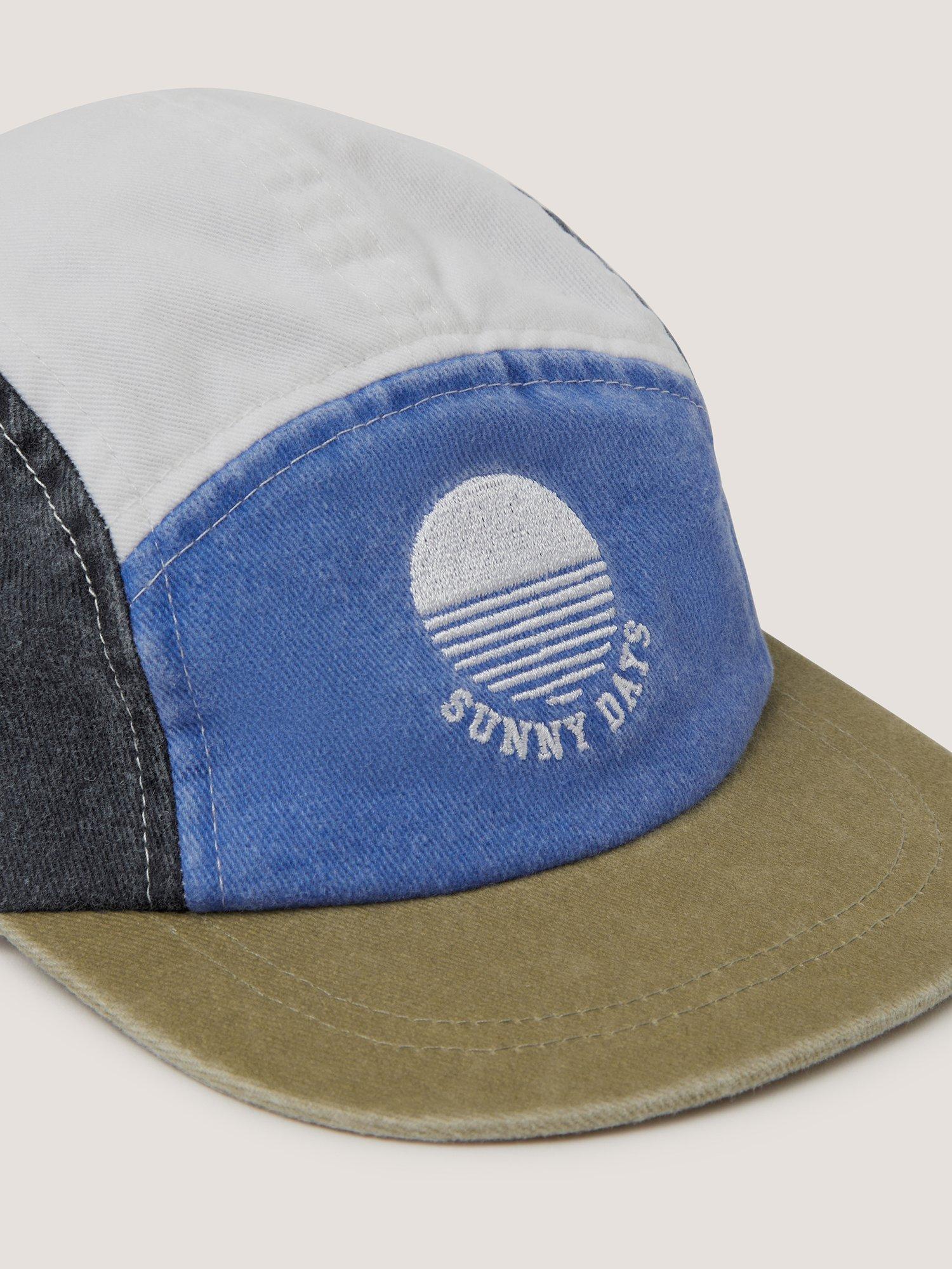 Monsoon kids cap Sunny Days colour block blue - British product