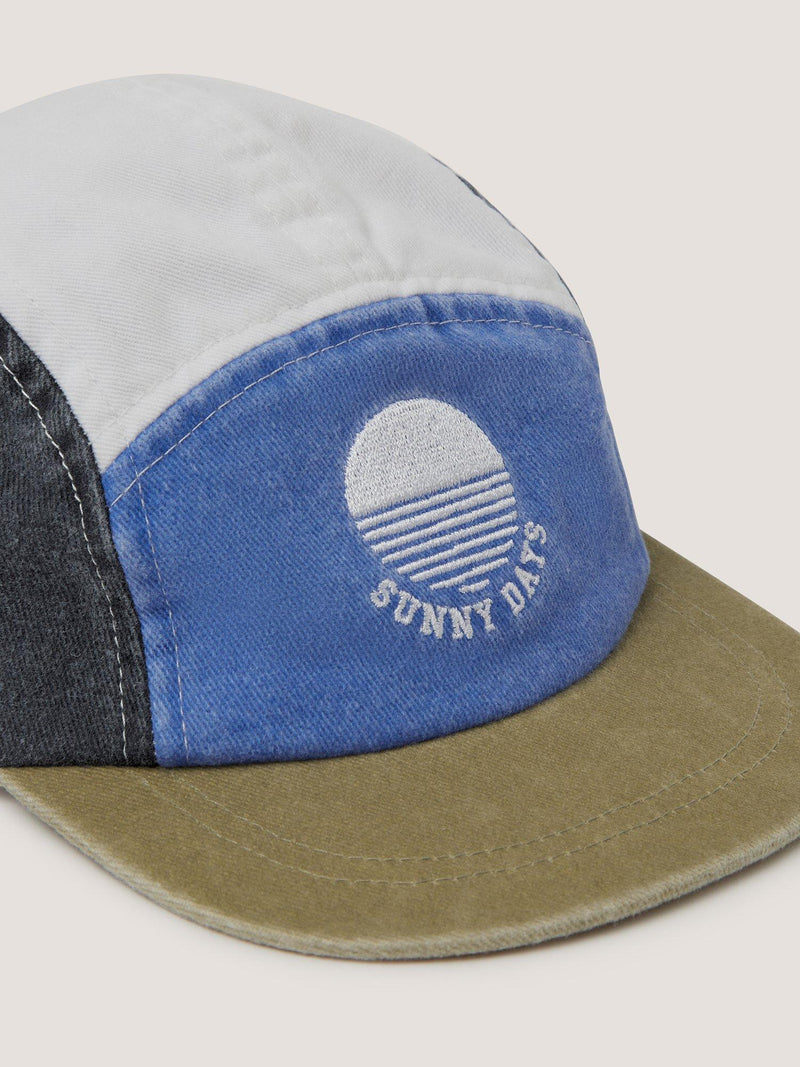 Monsoon kids cap Sunny Days colour block blue - British product
