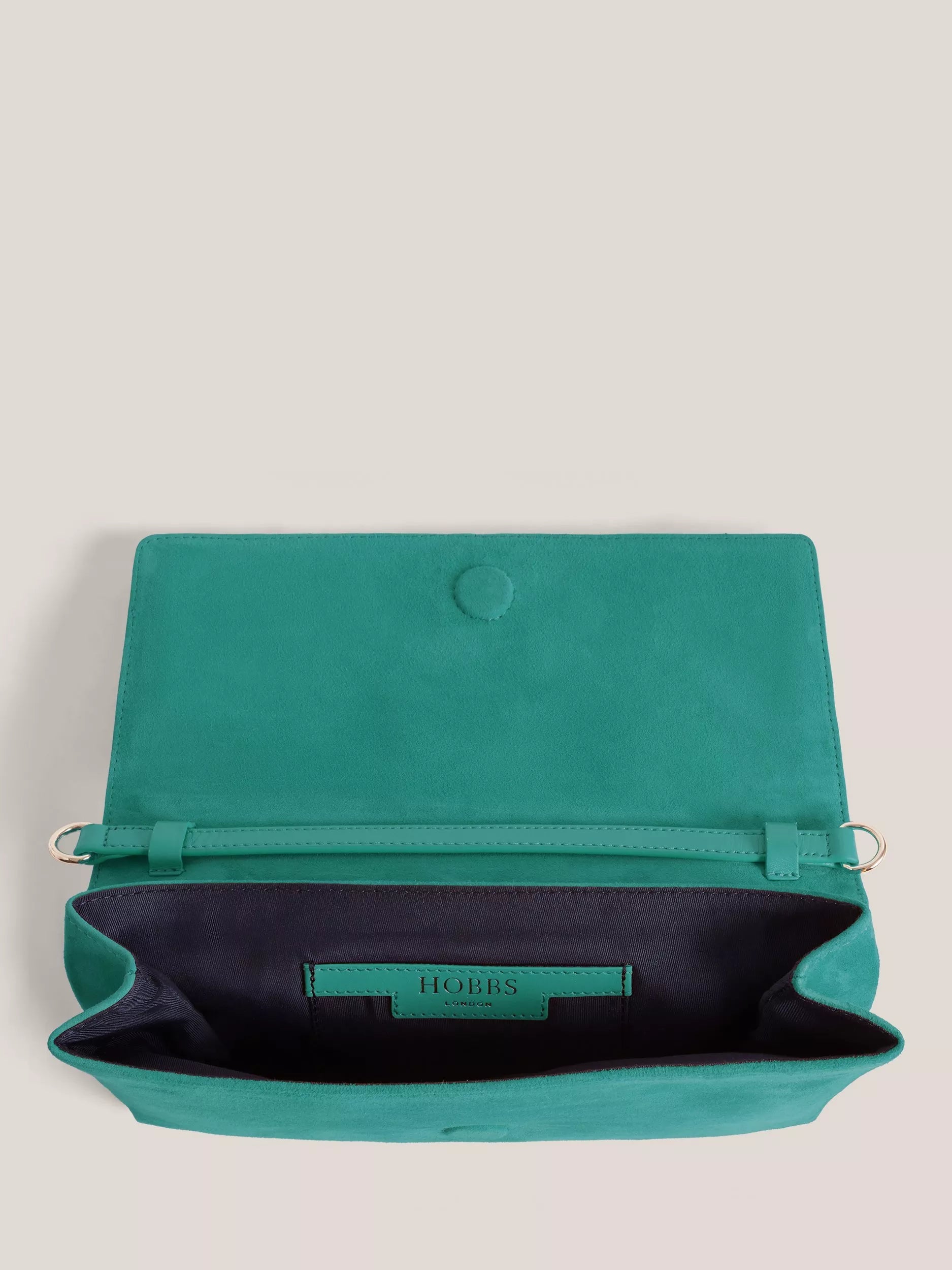 Hobbs Ashley suede clutch bag evening accessory (British brand)