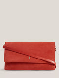 Hobbs Ashley Suede Clutch Bag, Calendula Red, One Size